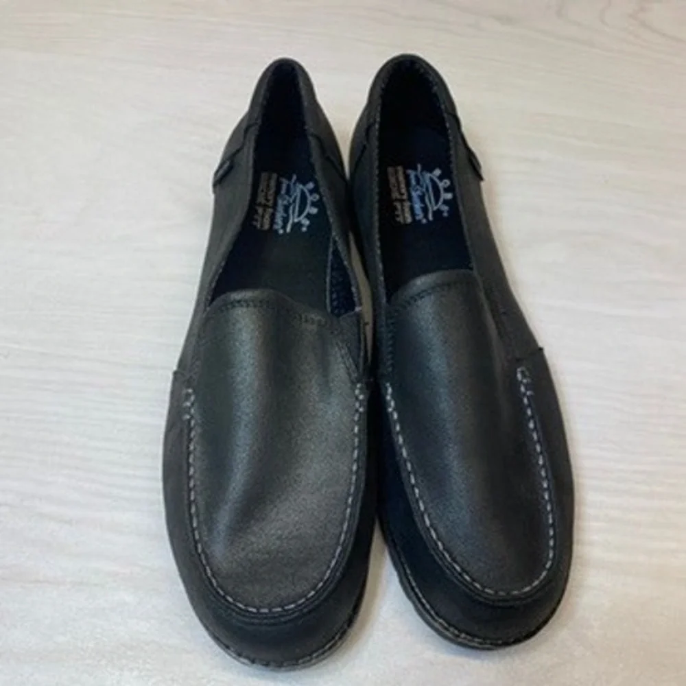 BOBS Skechers Womens 11 Wide Loafers Slip On Black 113360W Memory Foam Casual